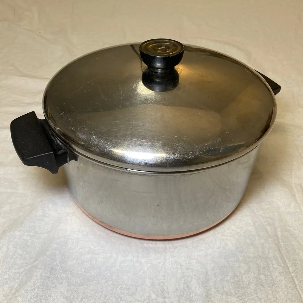 Revere Ware 1801 4.5 Qt Dutch Oven Stock Pot Copper Bottom w/Lid #78 USA